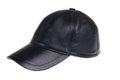 Black leather baseball hat isolated on a white Royalty Free Stock Photo