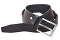 Black leather belt isolated on white background Royalty Free Stock Photo