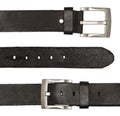 Black leather belts with silver buckle