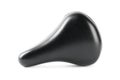 Black leather bicycle saddle isolated on white Royalty Free Stock Photo