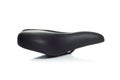 Black leather bicycle saddle Royalty Free Stock Photo