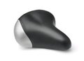 Black leather bicycle saddle Royalty Free Stock Photo