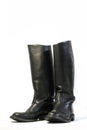 Black leather boots Royalty Free Stock Photo