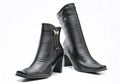 Black leather boots Royalty Free Stock Photo