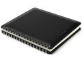 Black leather-bound spiral notebook Royalty Free Stock Photo