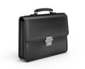 Black leather briefcase