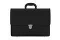 Black leather briefcase isolated on white Royalty Free Stock Photo