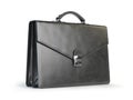 Black leather briefcase isolated on the white background Royalty Free Stock Photo