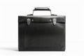 Black leather briefcase on white background. Neural network AI generated Royalty Free Stock Photo