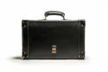 Black leather briefcase on white background. Neural network AI generated Royalty Free Stock Photo