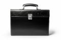 Black leather briefcase on white background. Neural network AI generated Royalty Free Stock Photo
