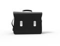 Black leather business briefcases - two locks - front view