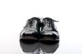 Black leather business shoes