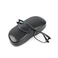 Black leather case for glasses isolated Royalty Free Stock Photo