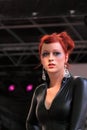 Black leather on the catwalk Royalty Free Stock Photo