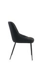 Black leather chair isolated on white background. modern black stool side view. soft comfortable upholstered chair Royalty Free Stock Photo