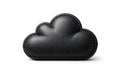 Black Leather Cloud Shape Object on White Background Royalty Free Stock Photo
