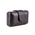Black leather clutch classic rectangular shape on white background