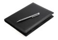 Black leather datebook and pen Royalty Free Stock Photo