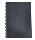 Black leather of diary book cover isolated white Royalty Free Stock Photo