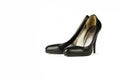 Black Leather High Heel Women Shoes