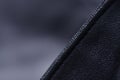 Black leather fabric textile material texture zipper macro Royalty Free Stock Photo