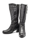 Black Leather Female Boots Royalty Free Stock Photo