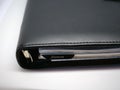 Black Leather Filofax with stitched edges