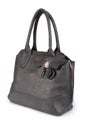 Black leather handbag Clipping path Royalty Free Stock Photo