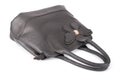 Black leather handbag (Clipping path) Royalty Free Stock Photo