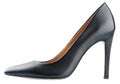 Black leather high heel women shoe isolated on white background Royalty Free Stock Photo