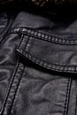 Black leather jacket details Royalty Free Stock Photo