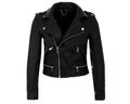 Black leather jacket with silver zippers Royalty Free Stock Photo