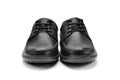 Black leather men shoes isolated on white background Royalty Free Stock Photo