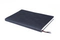 Black leather notebook isolated on white background. Royalty Free Stock Photo