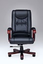 Black leather office chair. Royalty Free Stock Photo