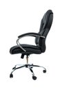 Black leather office chair isolated on white Royalty Free Stock Photo