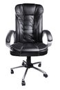 Black Leather Office Chair isolated on white Royalty Free Stock Photo