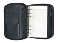 Black leather organizer isolated Royalty Free Stock Photo