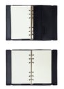 Black leather organizer notepad isolated Royalty Free Stock Photo