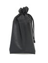 Black leather pouch with cord isolated