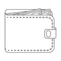 Black leather purse with money dollar. Taxi payment means. Taxi station single icon in outline style vector symbol stock Royalty Free Stock Photo