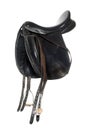 Black leather saddle Royalty Free Stock Photo