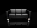 Black leather settee