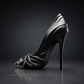 Dark And Brooding Designer Black Satin 3d Heels