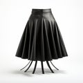 Black Leather Skirt: Octane Render Style, Symmetrical Design, Atomic Era Influence
