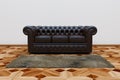 Black leather sofa Royalty Free Stock Photo