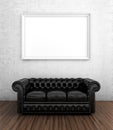Black leather sofa Royalty Free Stock Photo