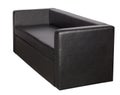 Black leather sofa