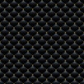 Black leather sofa cover with golden buttons background. Vector luxury seamless pattern.